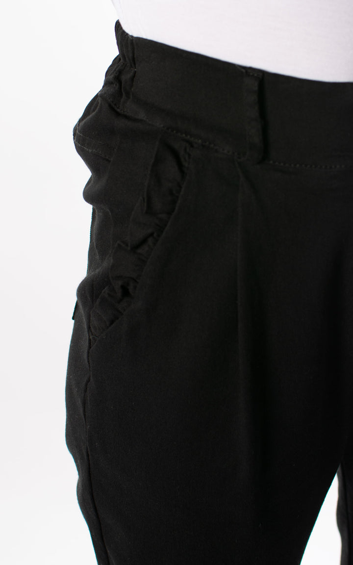 Frill Pocket Trouser | Black