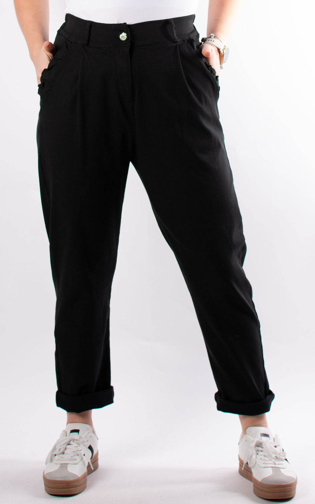 Frill Pocket Trouser | Black