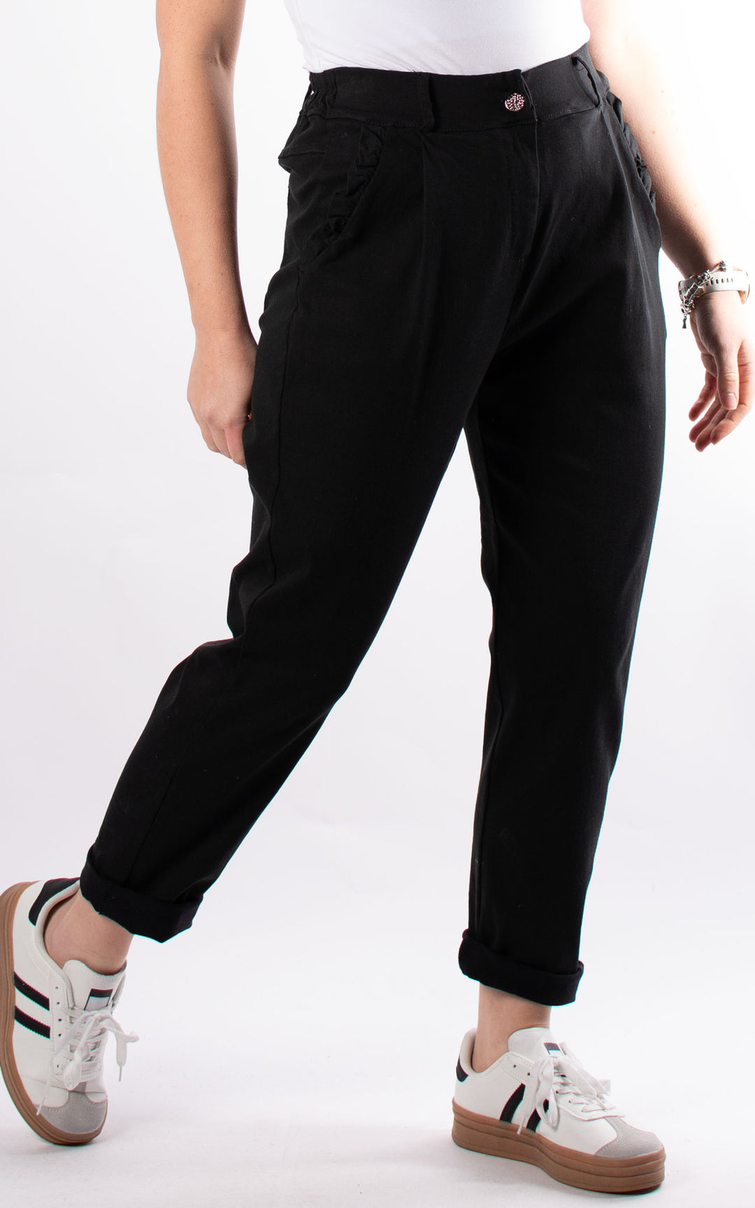 Frill Pocket Trouser | Black