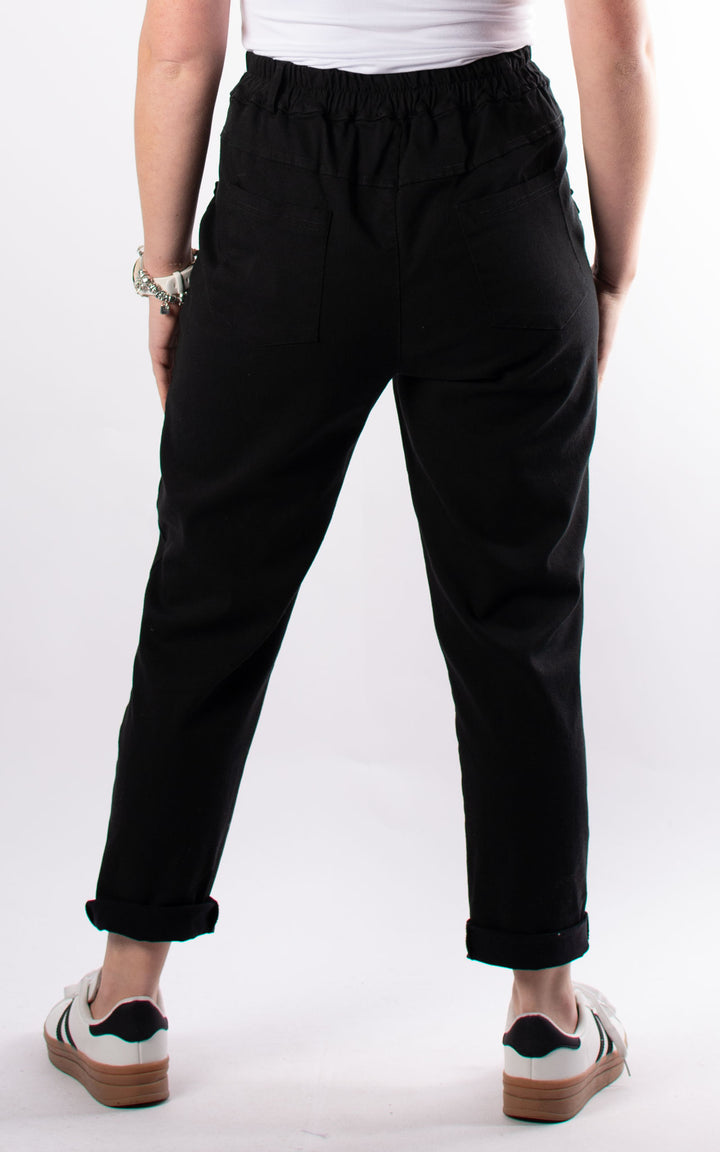 Frill Pocket Trouser | Black