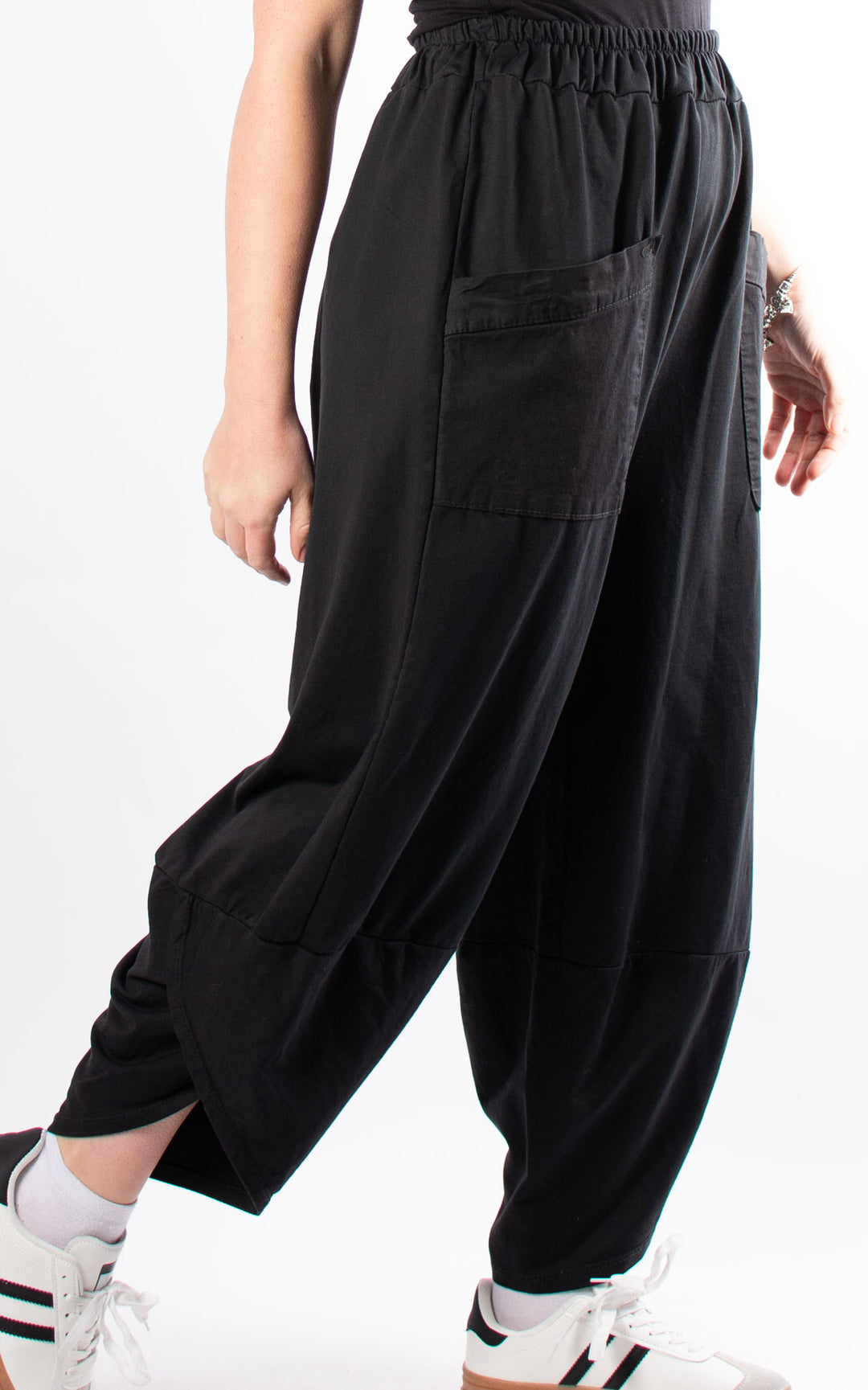 Front Pocket Pants | Plain | Black
