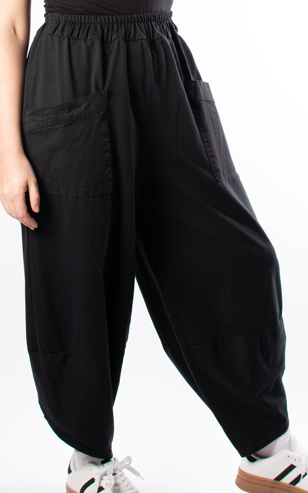 Front Pocket Pants | Plain | Black