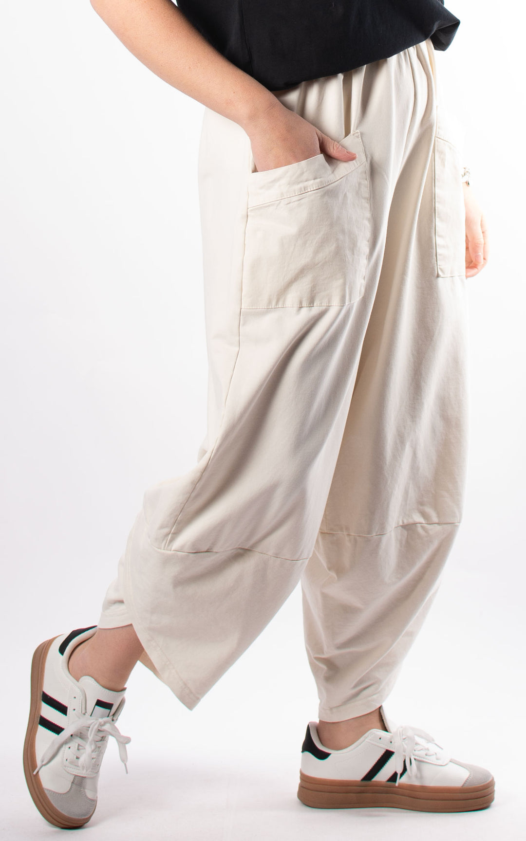 Front Pocket Pants | Plain | Cream