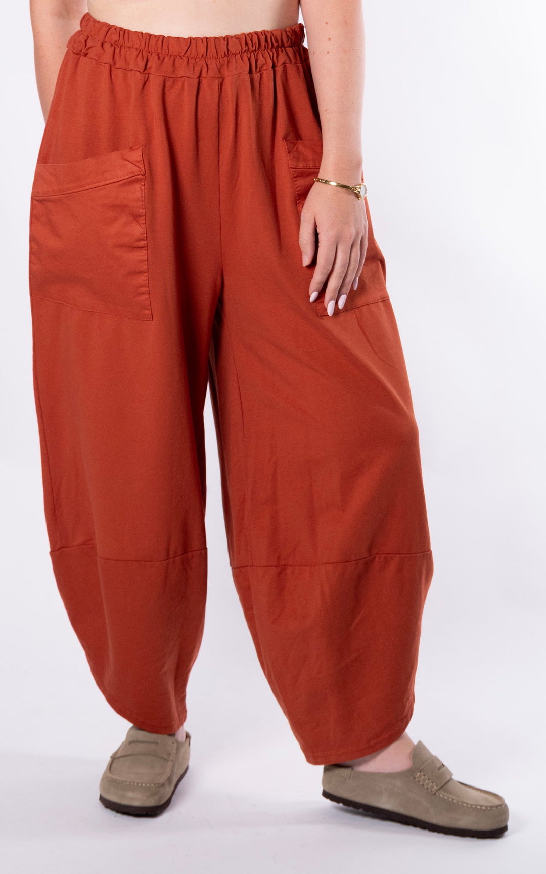 Front Pocket Pants | Plain | Rust