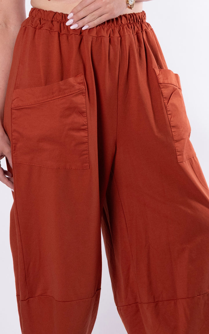 Front Pocket Pants | Plain | Rust