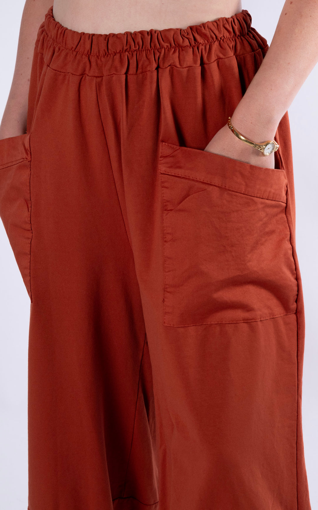 Front Pocket Pants | Plain | Rust