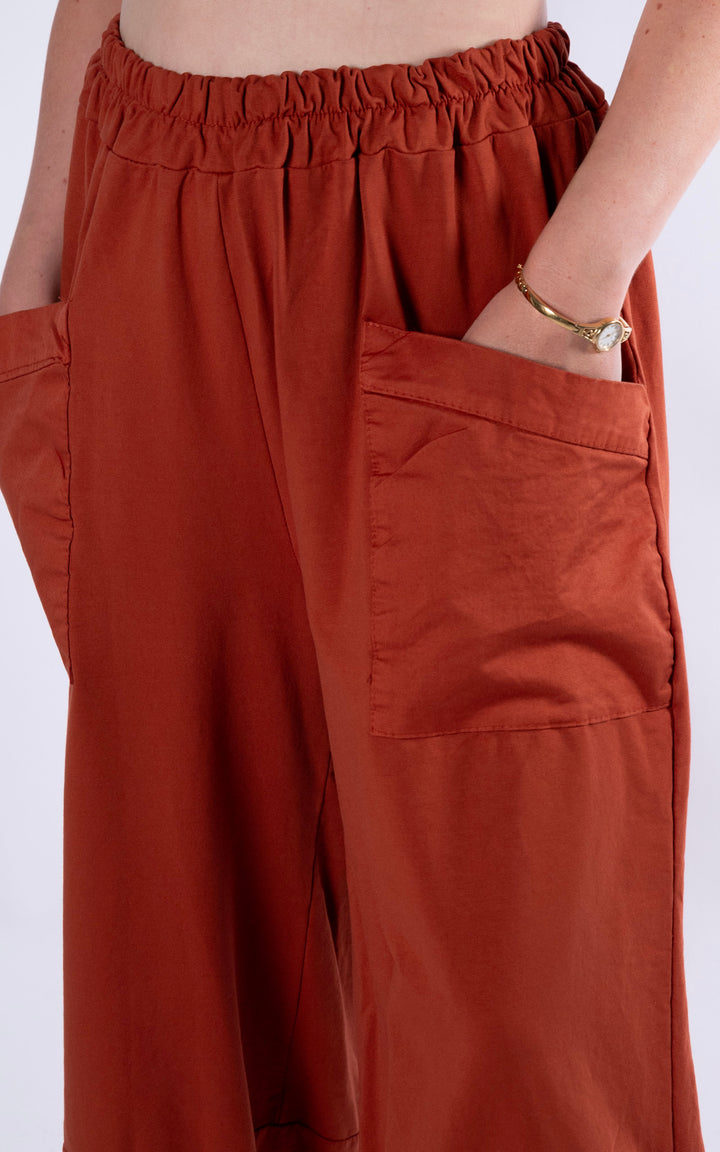 Front Pocket Pants | Plain | Rust