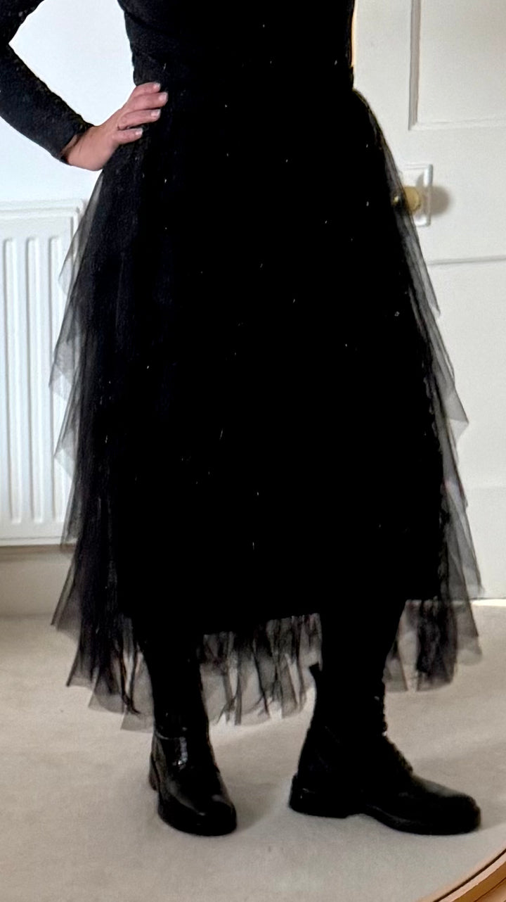 Black Mesh Skirt