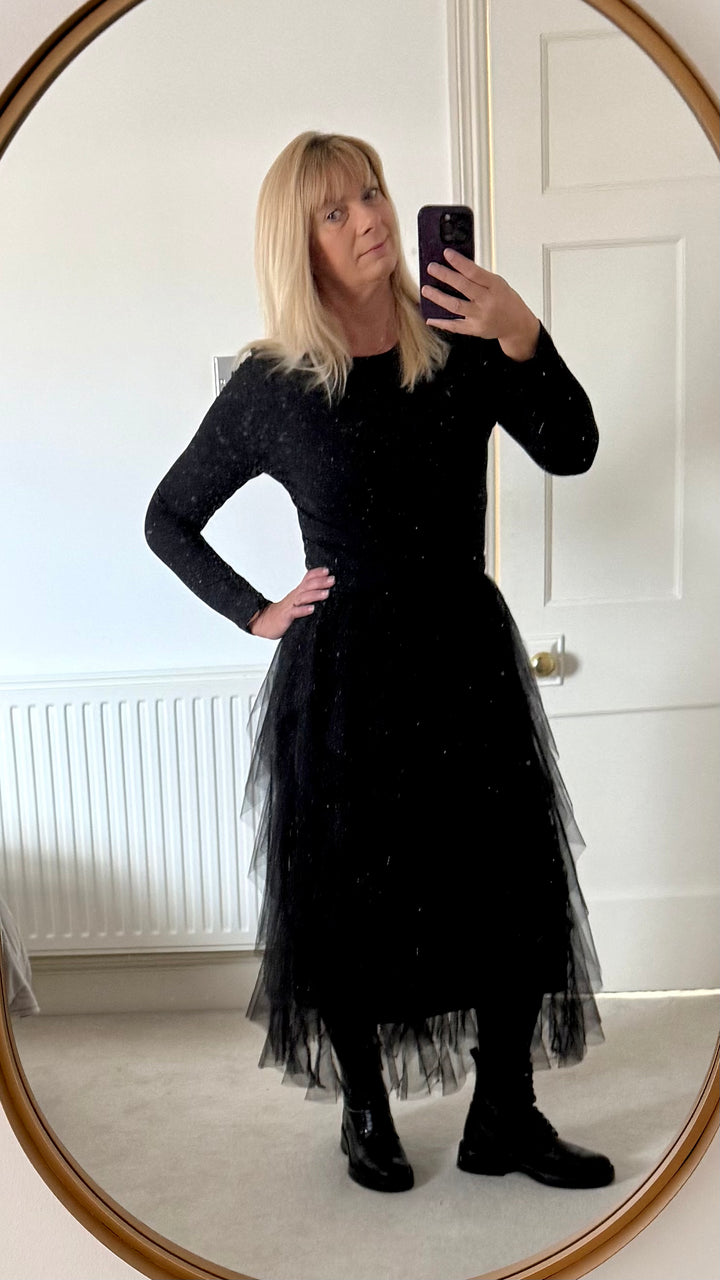 Black Mesh Skirt