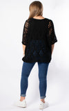 Gail Crochet Top | Black