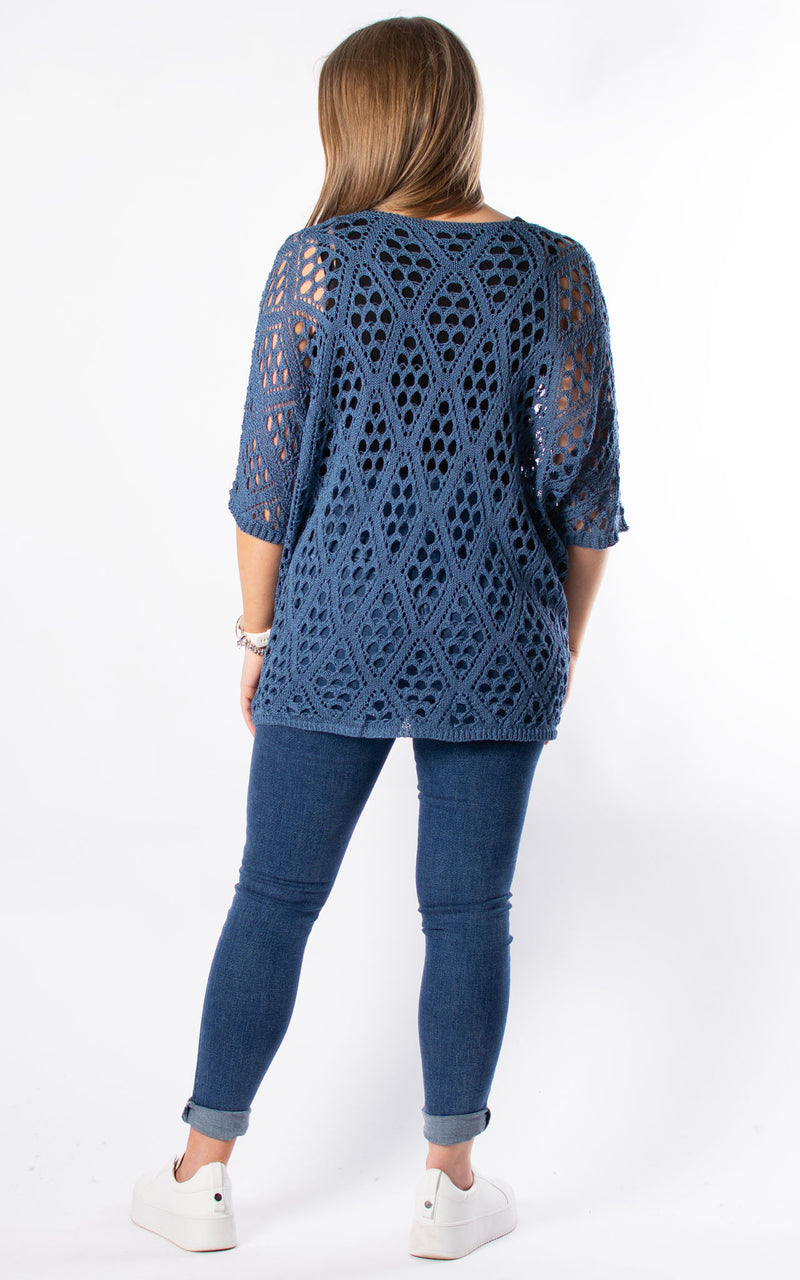 Gail Crochet Top | Denim