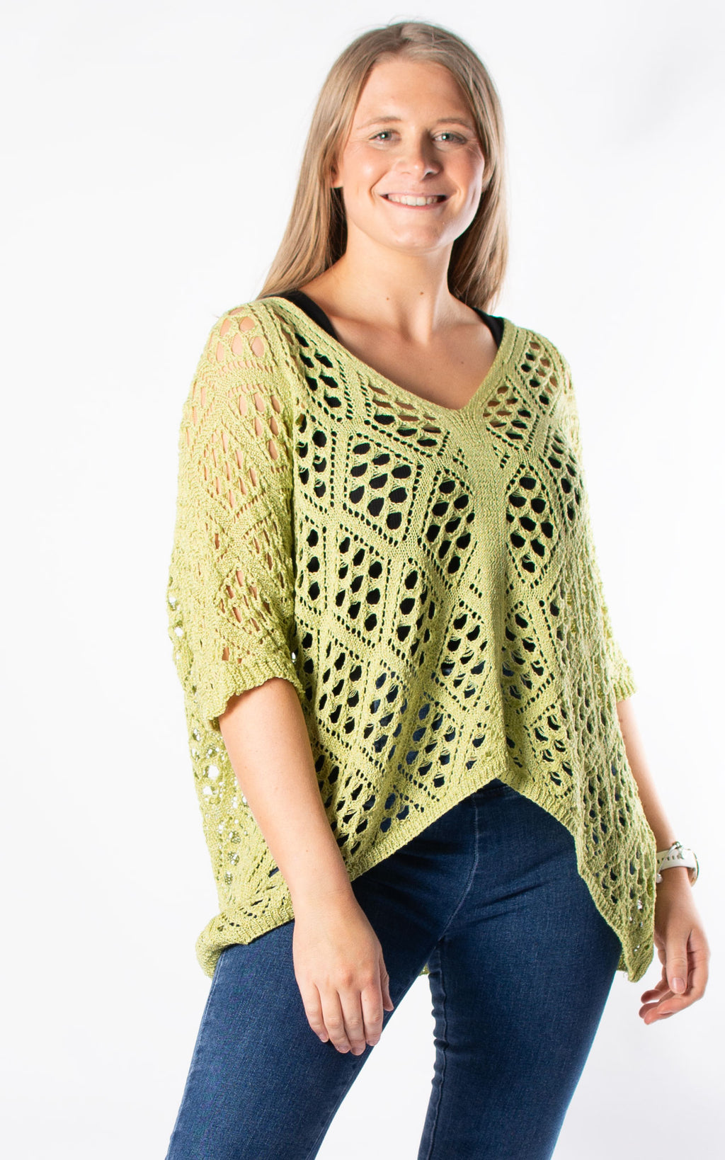 Gail Crochet Top | Lime