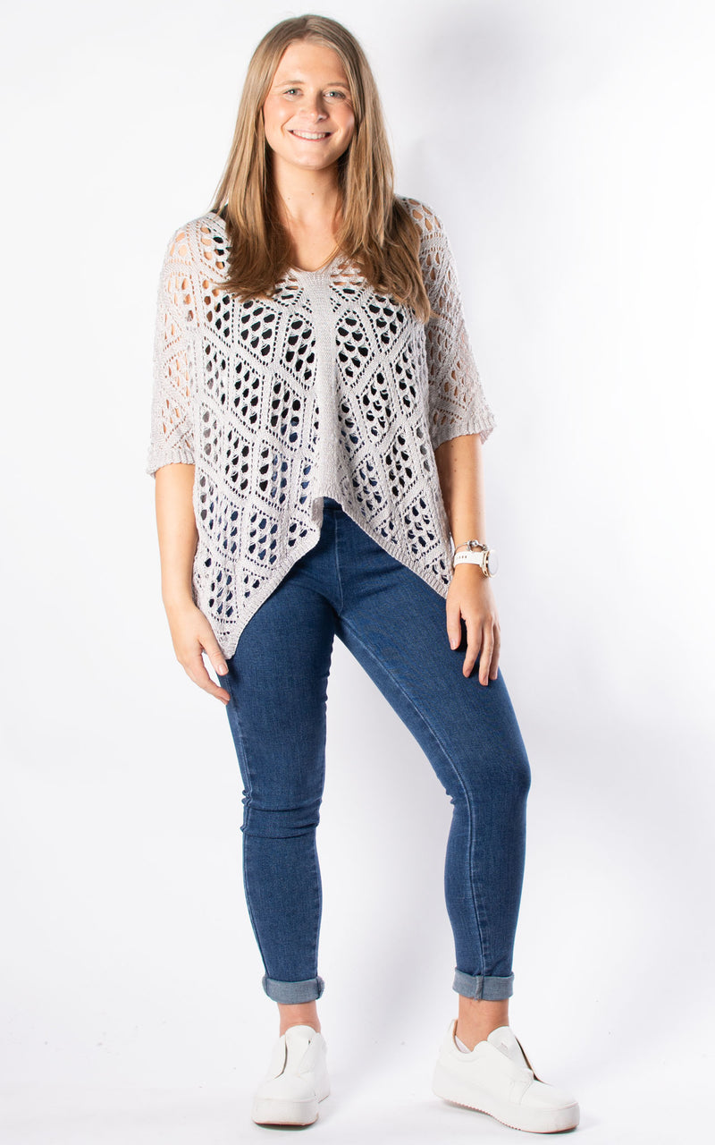 Gail Crochet Top | Silver