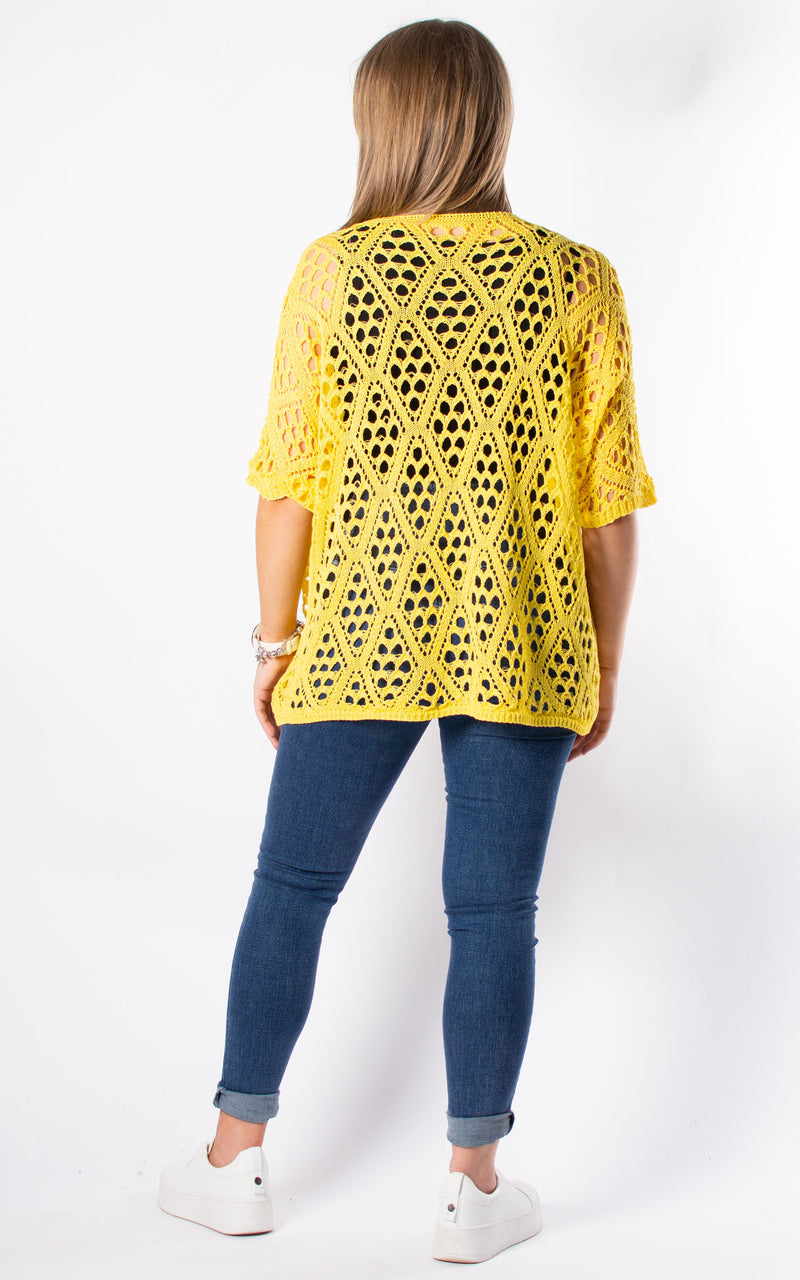 Gail Crochet Top | Yellow