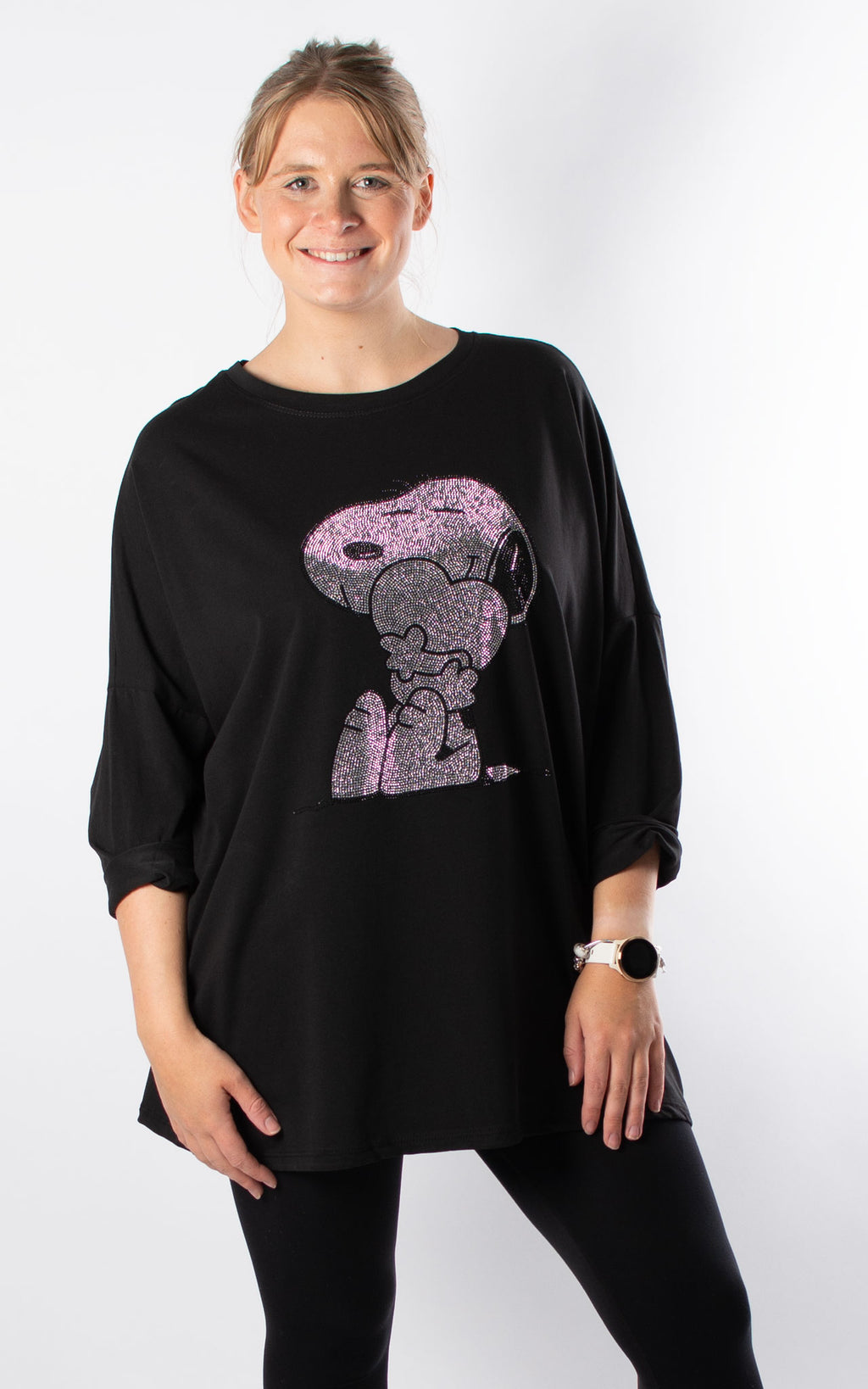 Gem Top | Snoopy with Heart | Black