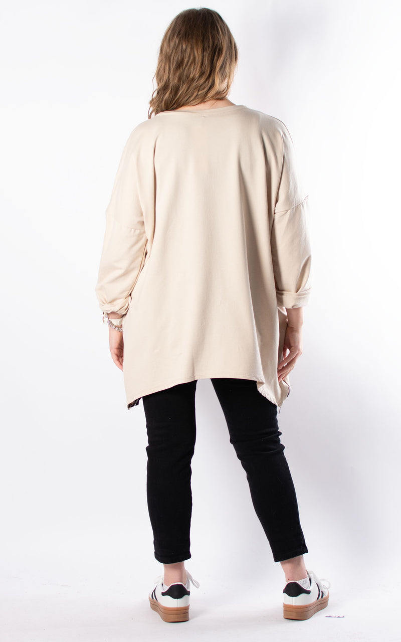 Gemma Heart Sweatshirt | Beige