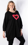 Gemma Heart Sweatshirt | Black