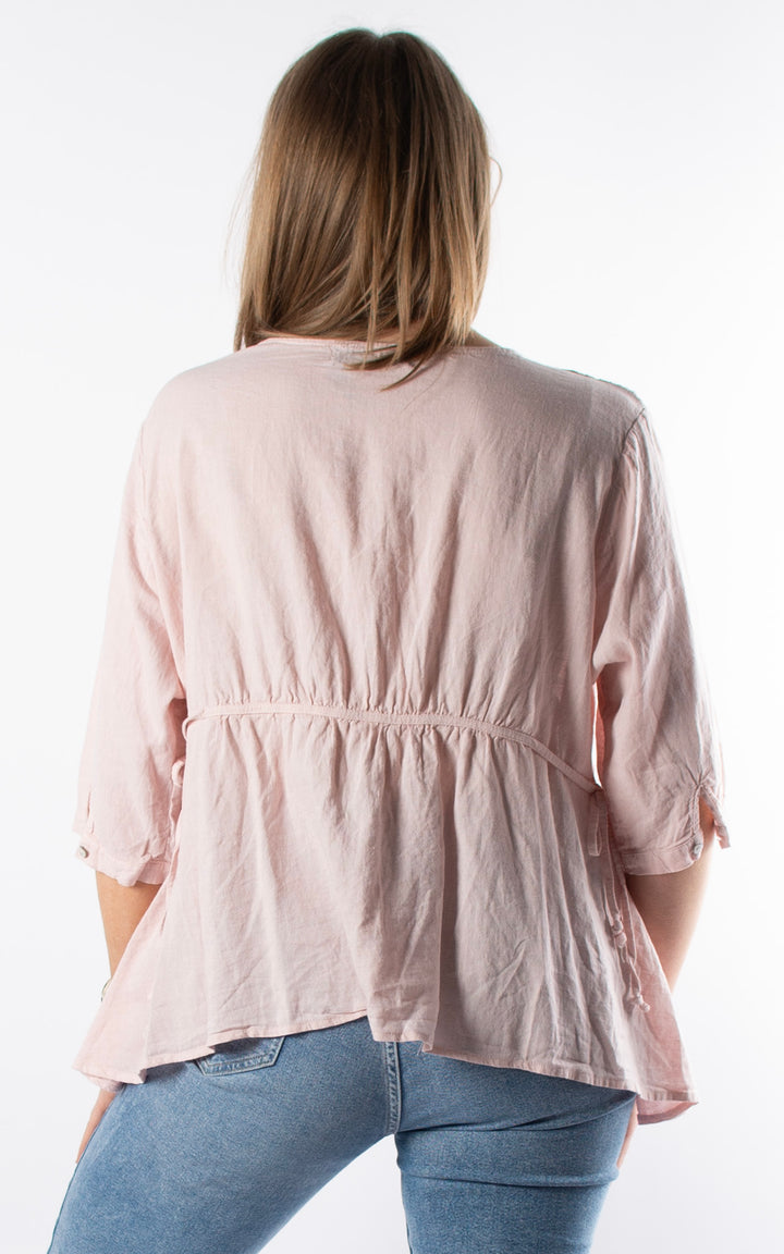 Gianna Tie Side Top  | Pink