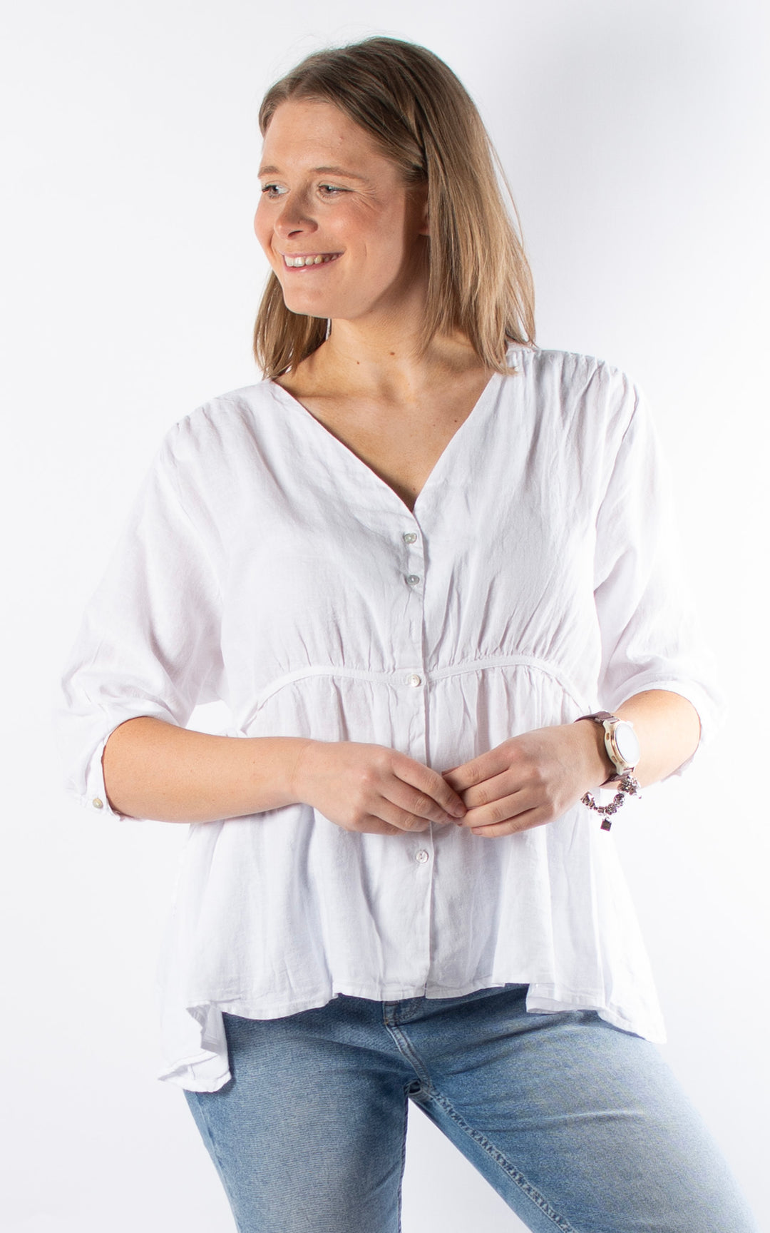 Gianna Tie Side Top  | White