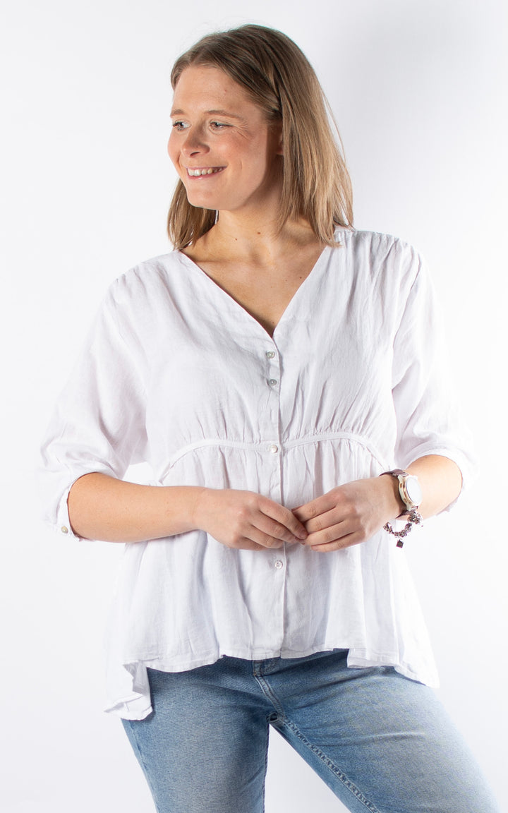 Gianna Tie Side Top  | White