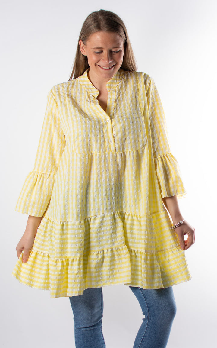 Gingham Smock Tunic | Yellow
