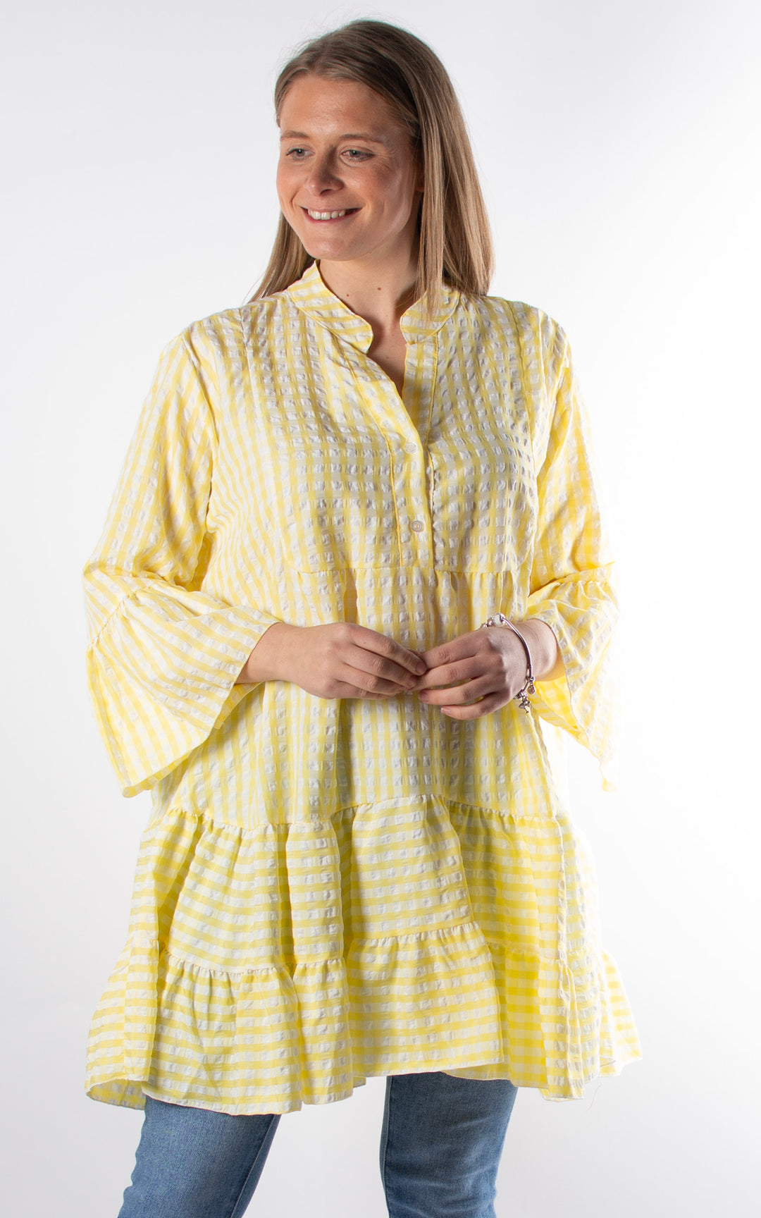 Gingham Smock Tunic | Yellow