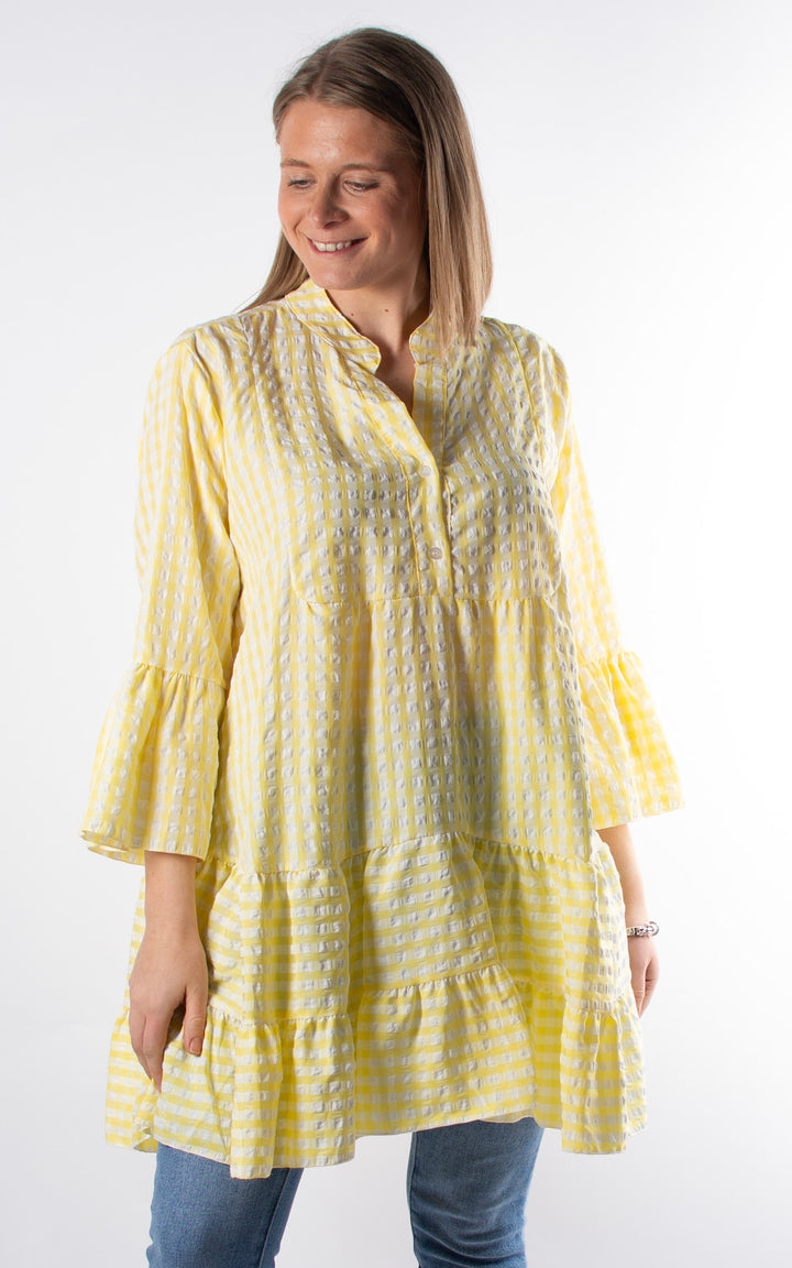 Gingham Smock Tunic | Yellow