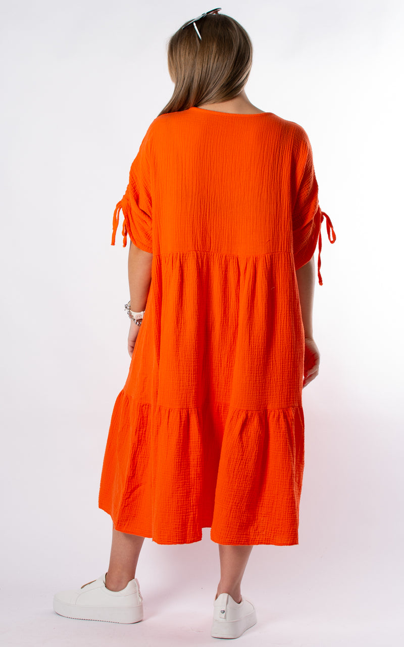 Gloria V-neck Dress | Orange