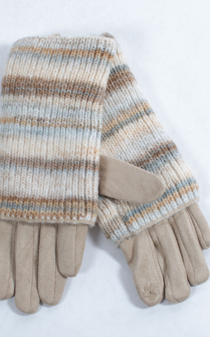 Gloves | 3-in-1 | Stripes | Beige