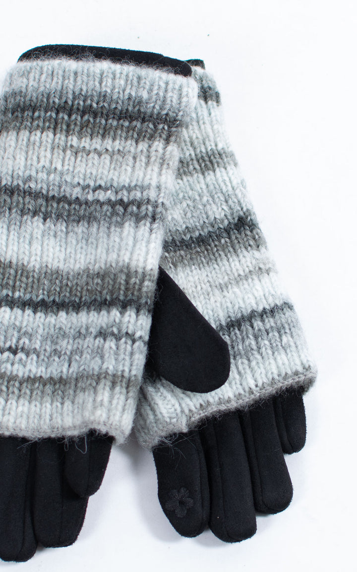 Gloves | 3-in-1 | Stripes | Black