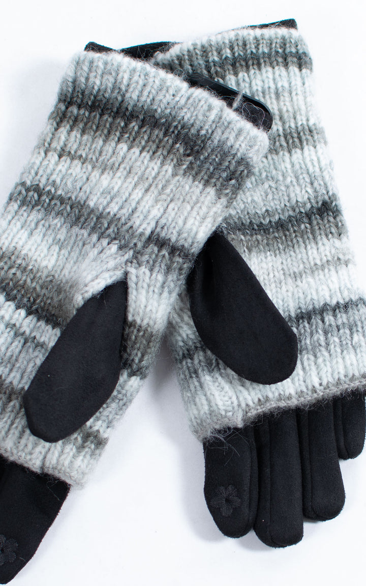 Gloves | 3-in-1 | Stripes | Black
