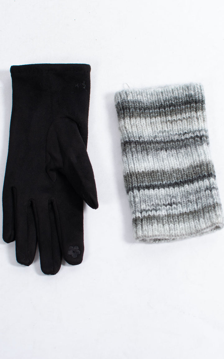 Gloves | 3-in-1 | Stripes | Black
