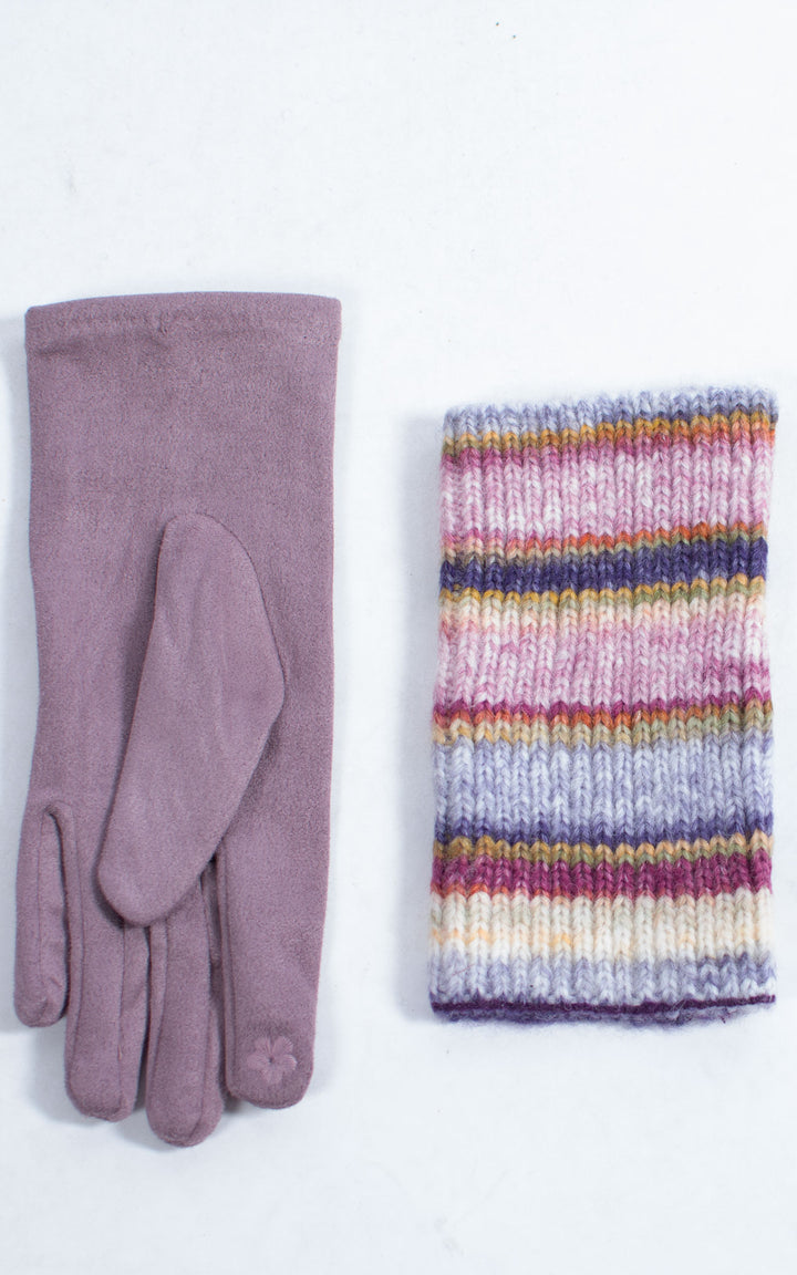 Gloves | 3-in-1 | Stripes | Purple