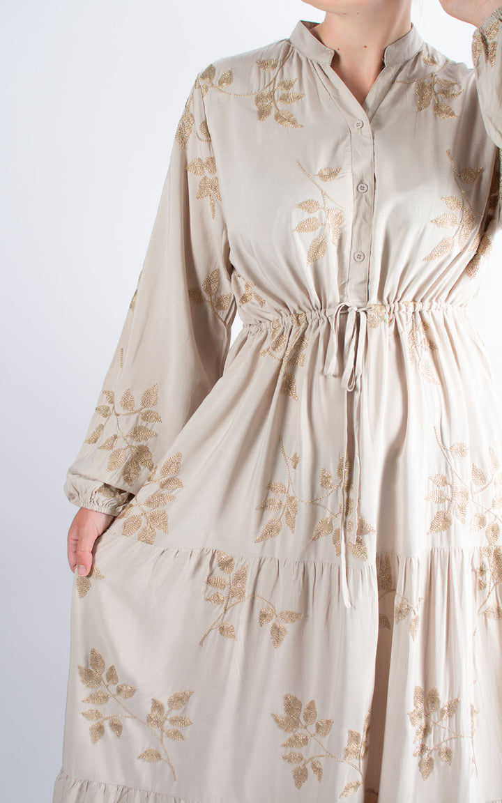 Gold Leaf Dress | Taupe