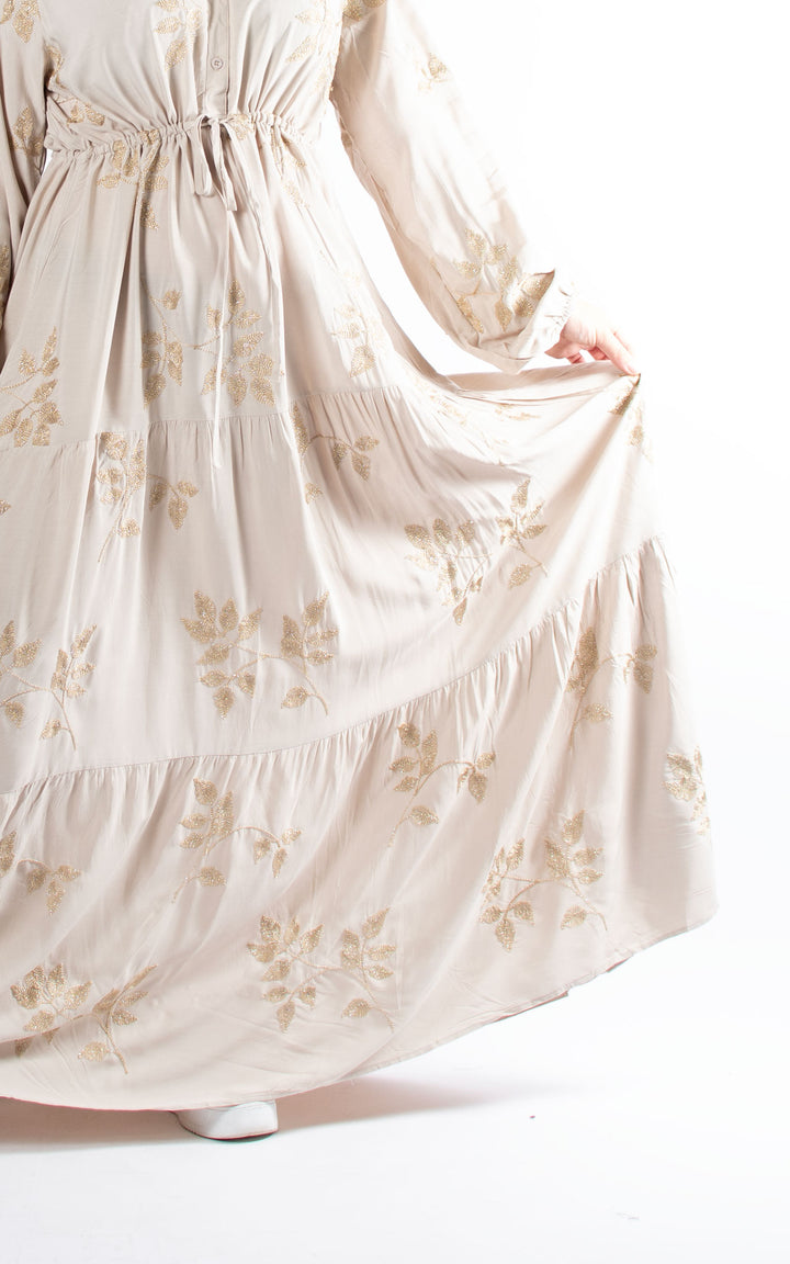 Gold Leaf Dress | Taupe
