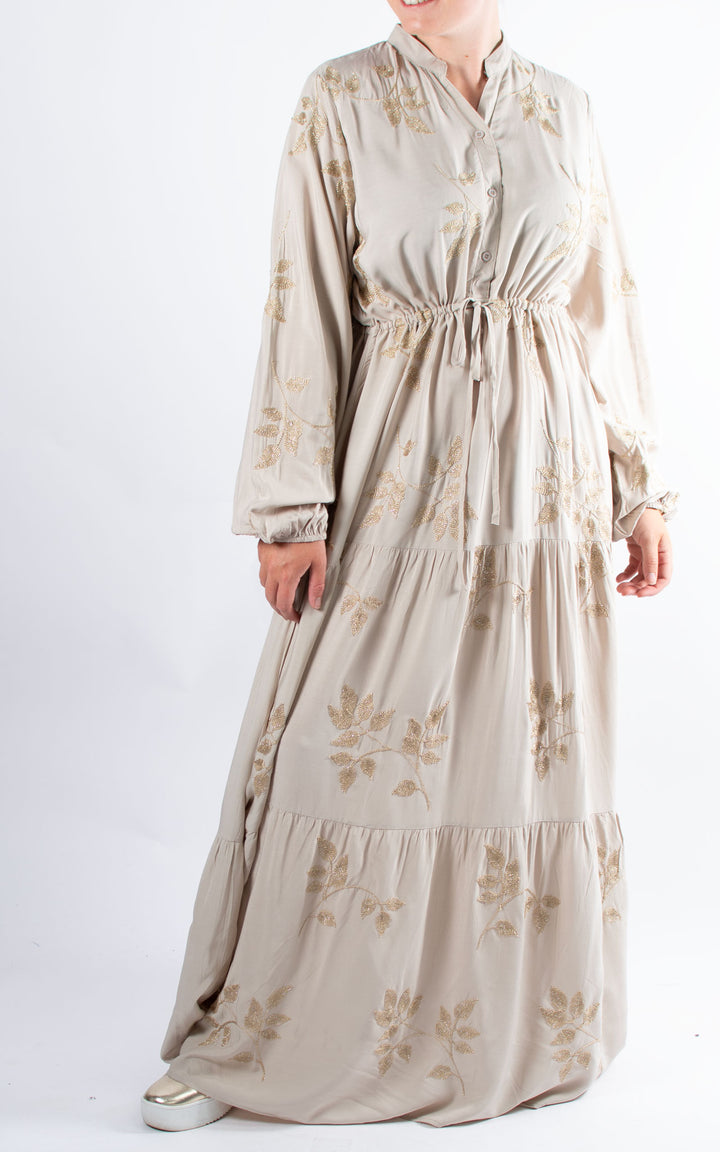 Gold Leaf Dress | Taupe
