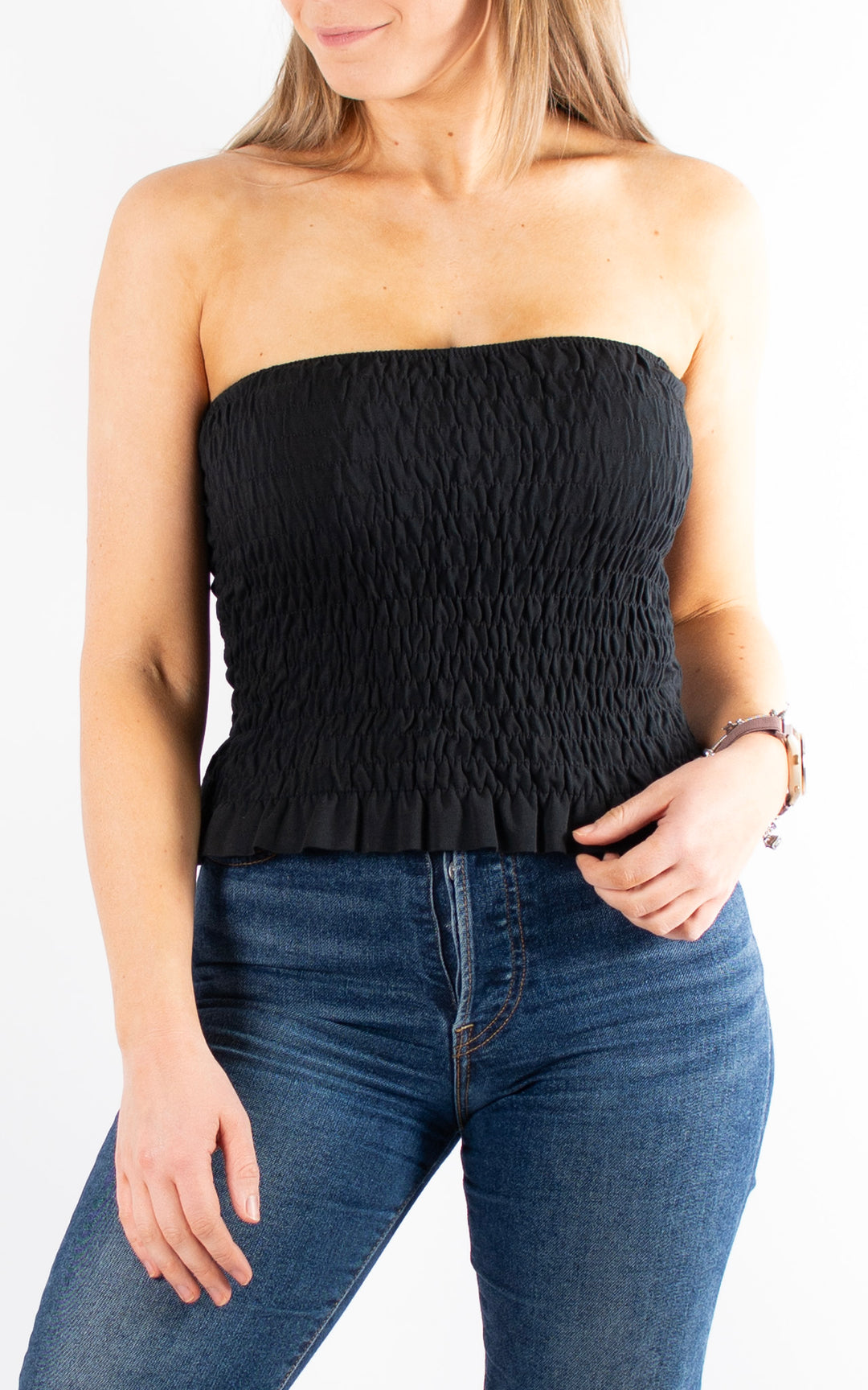 Hallie Elasticated Top | Black