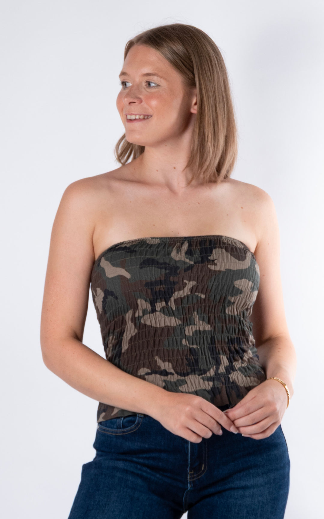 Hallie Elasticated Top | Camo