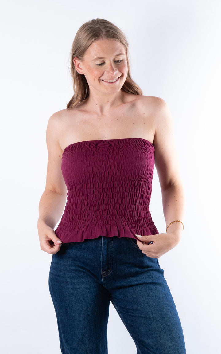 Hallie Elasticated Top | Plum