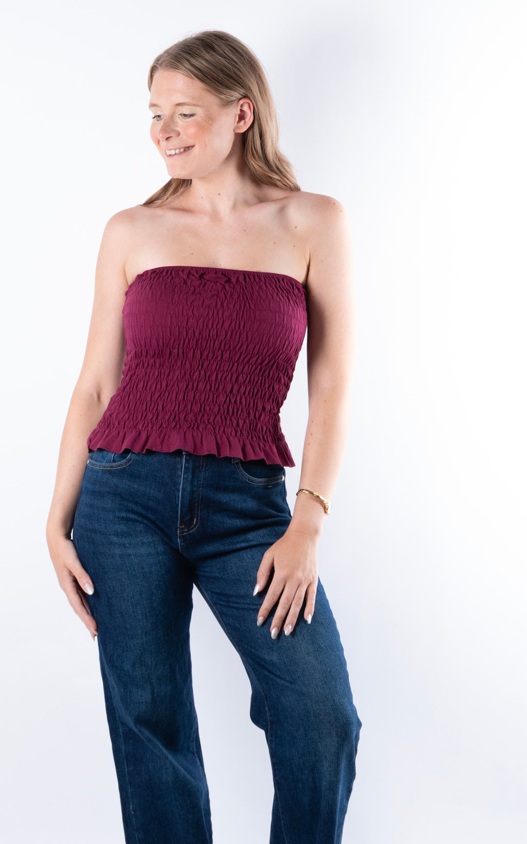 Hallie Elasticated Top | Plum