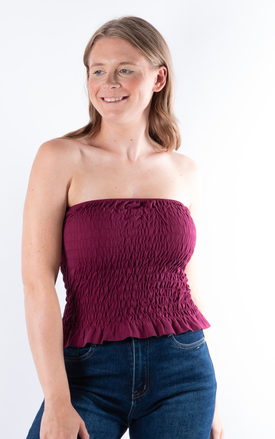 Hallie Elasticated Top | Plum
