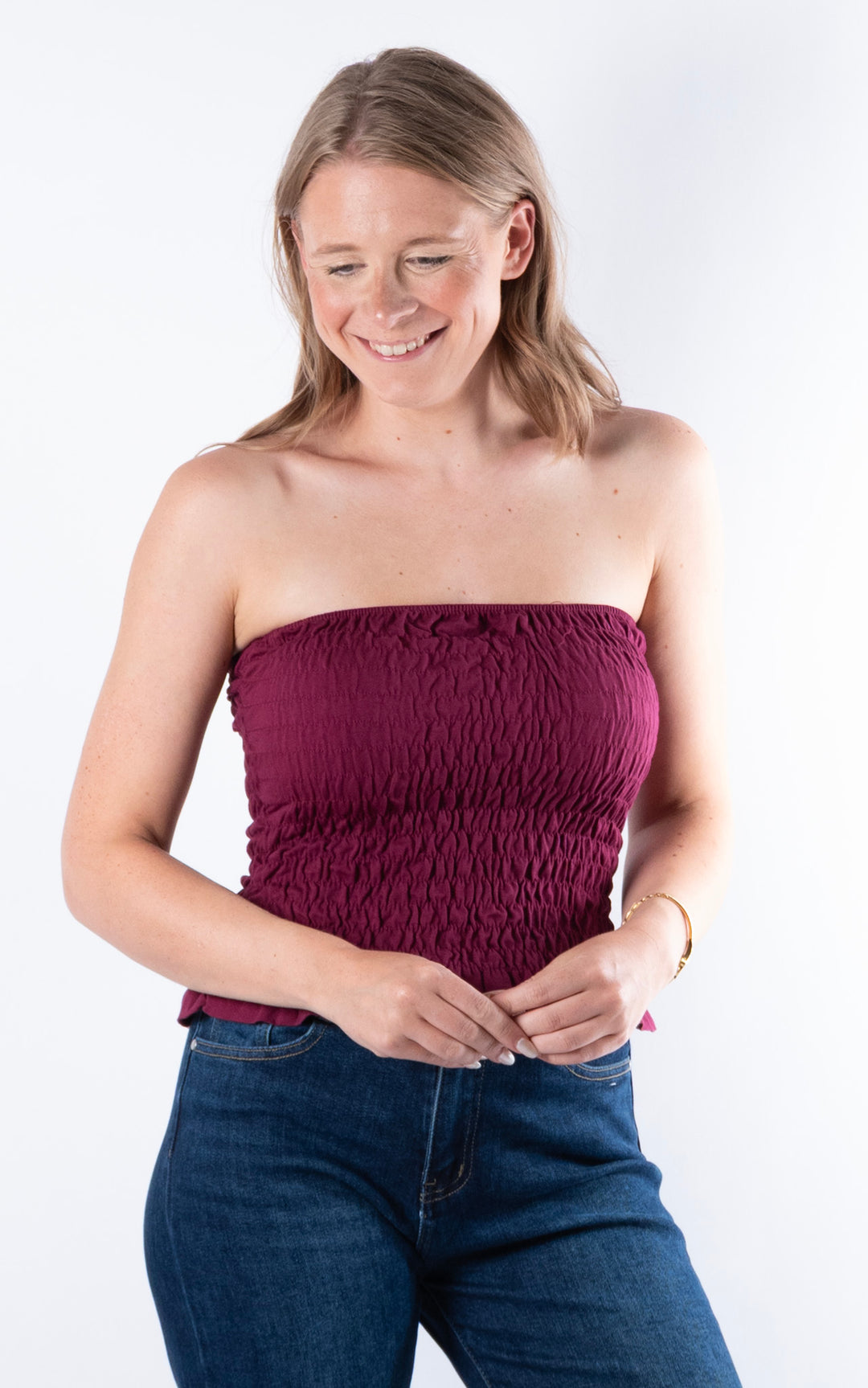 Hallie Elasticated Top | Plum