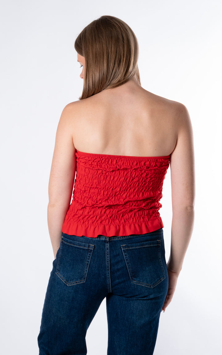 Hallie Elasticated Top | Red