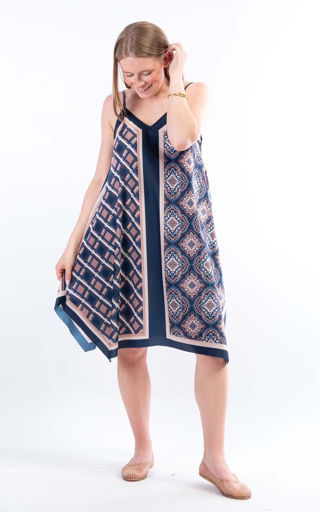 Handkerchief Paisley Dress | Blue