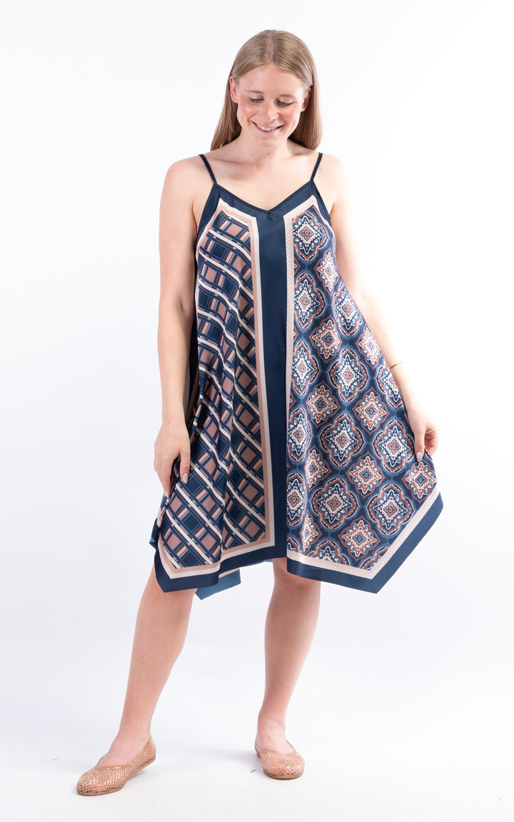 Handkerchief Paisley Dress | Blue