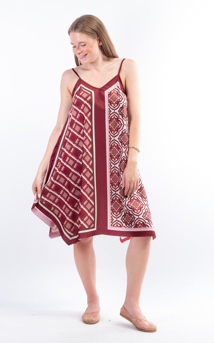 Handkerchief Paisley Dress | Burgundy