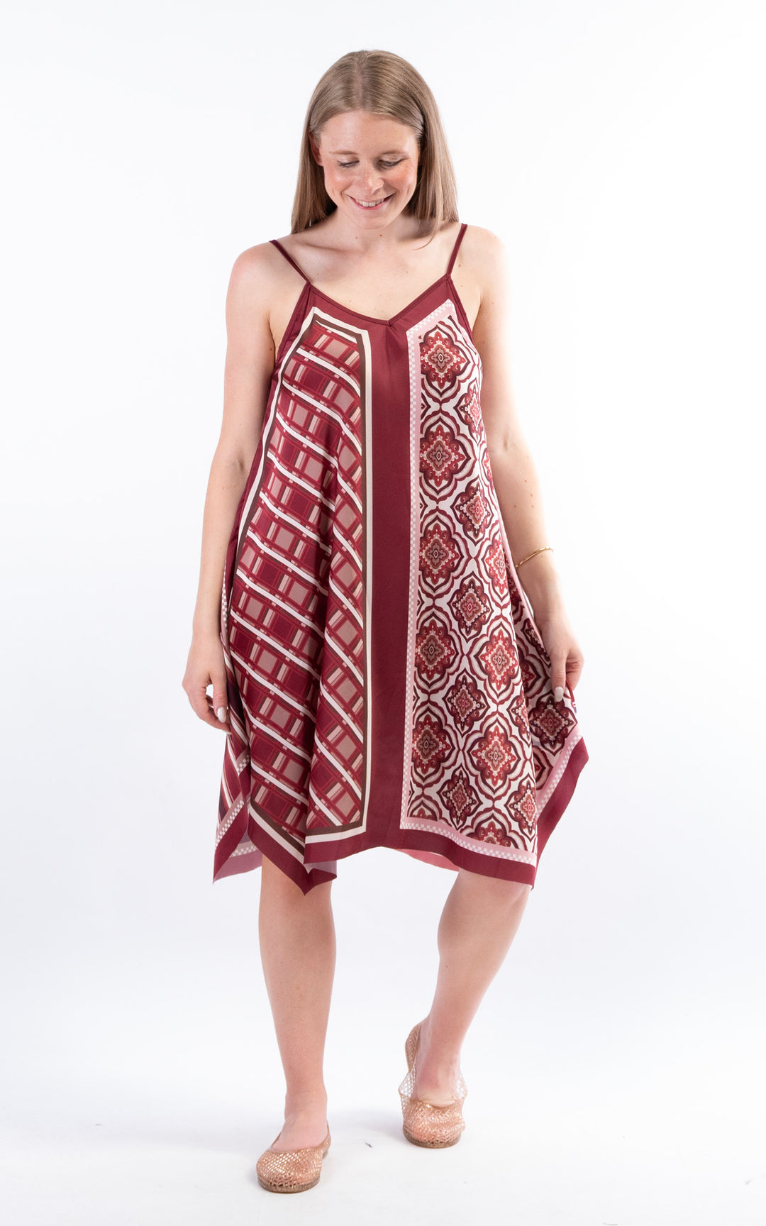 Handkerchief Paisley Dress | Burgundy