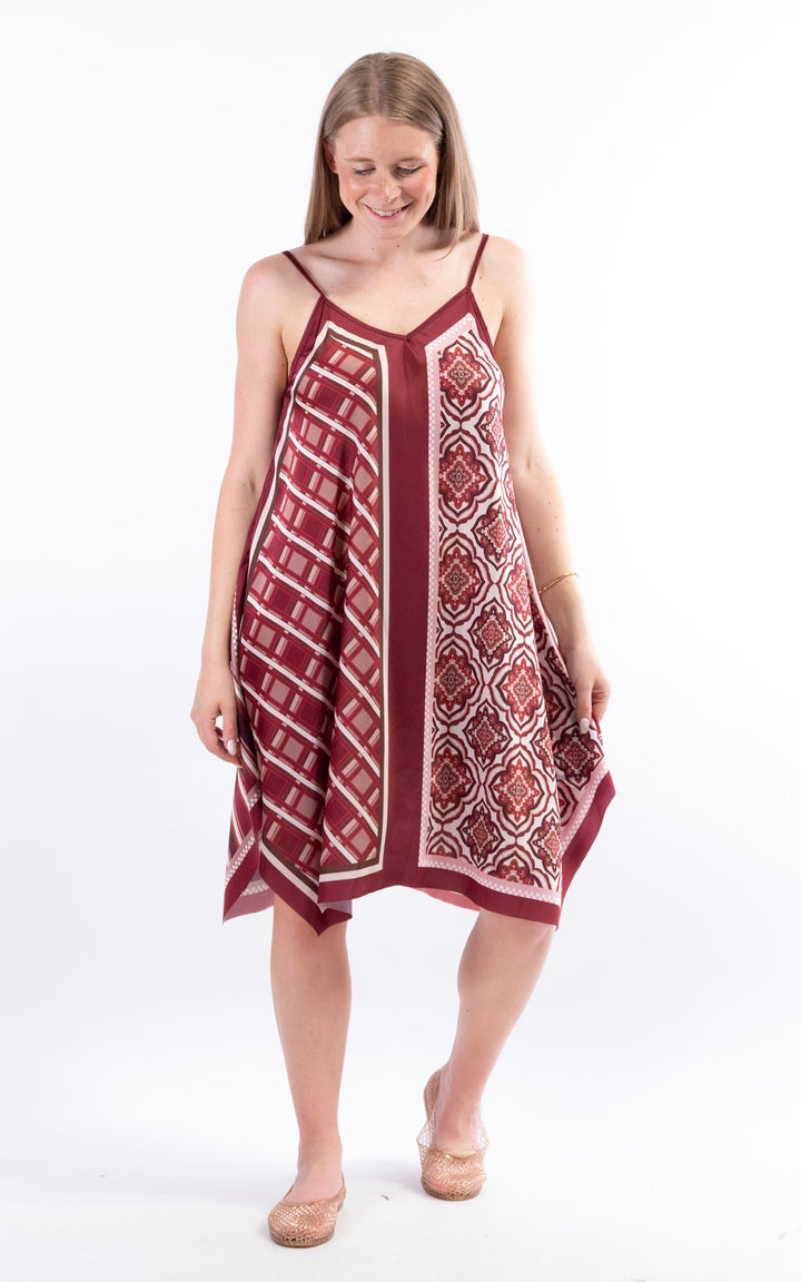 Handkerchief Paisley Dress | Burgundy
