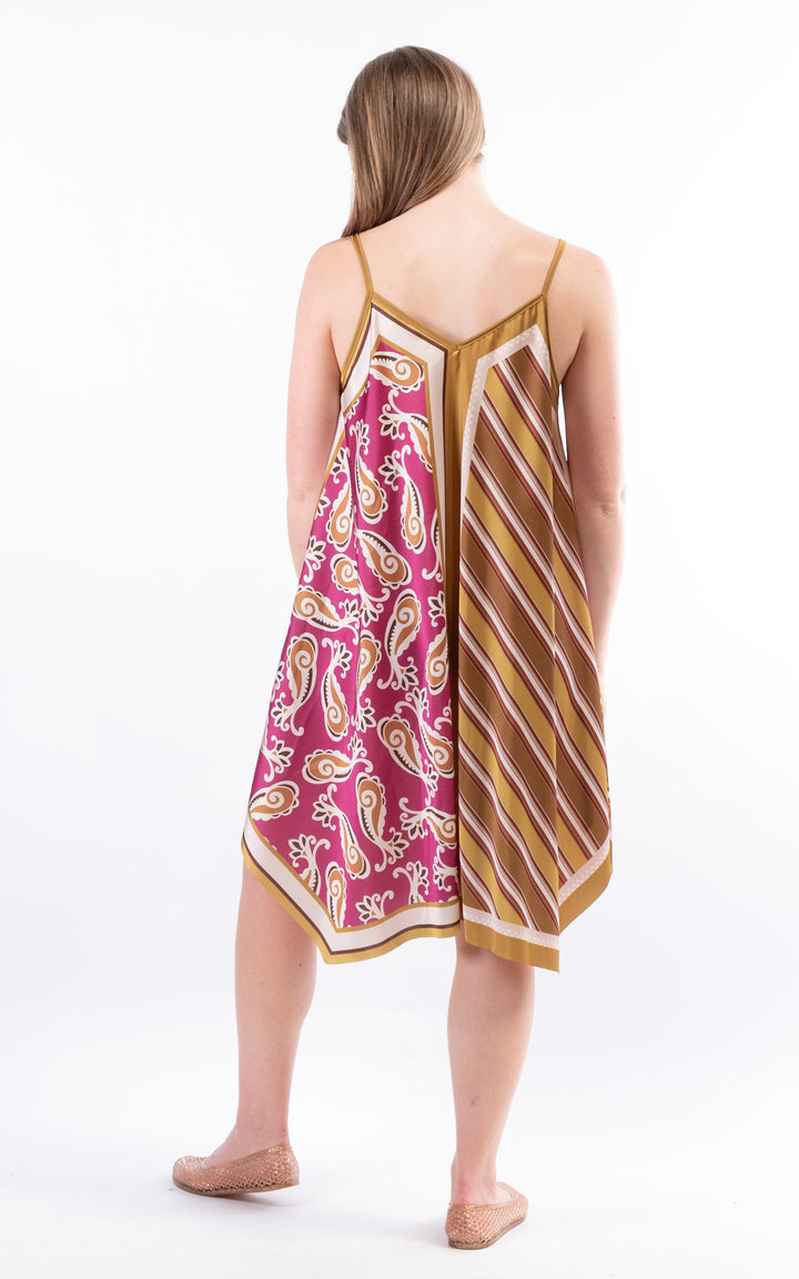 Handkerchief Paisley Dress | Mustard