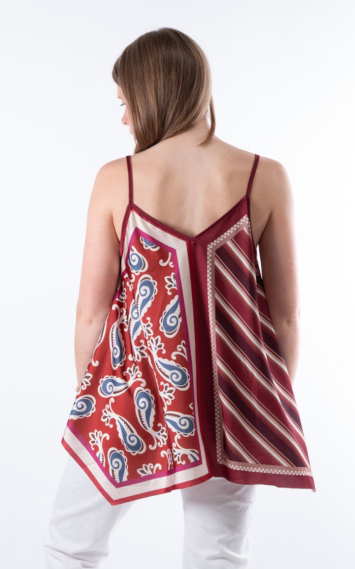 Handkerchief Paisley Vest | Burgundy